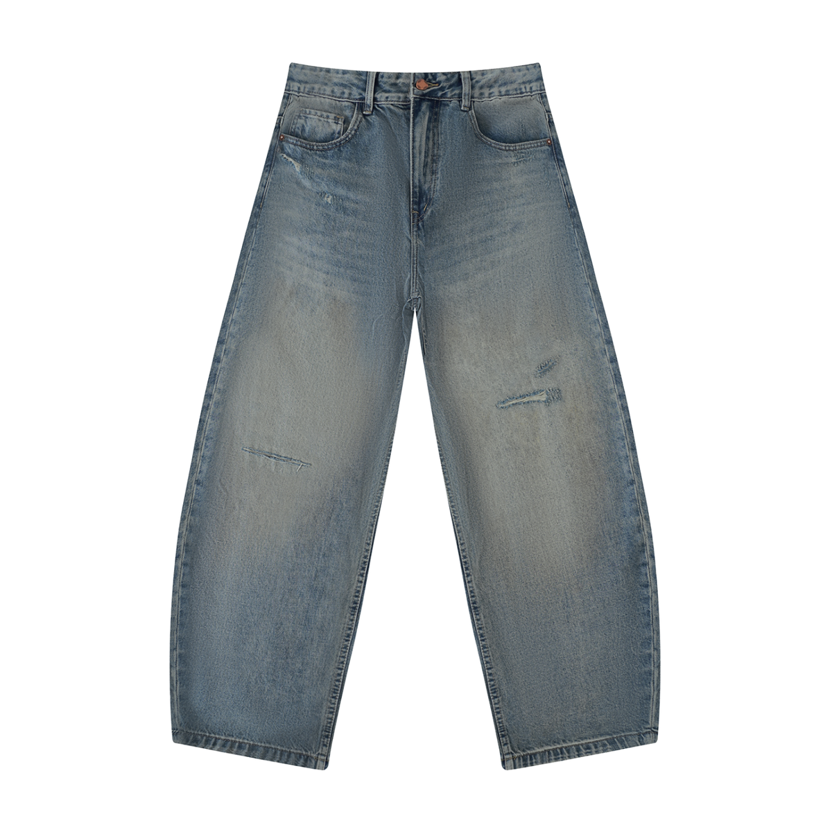 Men’s Distressed Barrel Leg Jeans