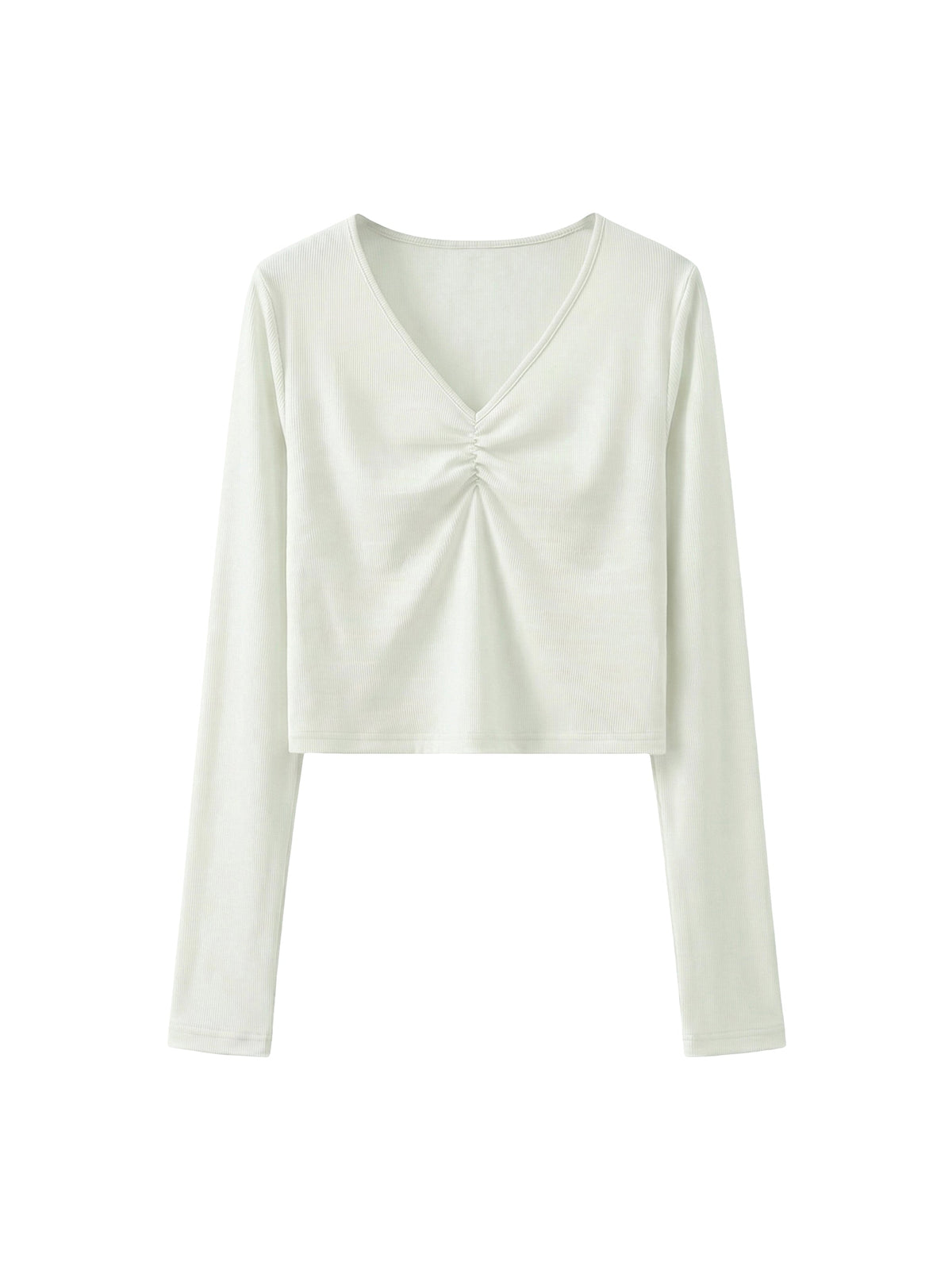 Women's Ruched Long Sleeve Crop T-Shirt