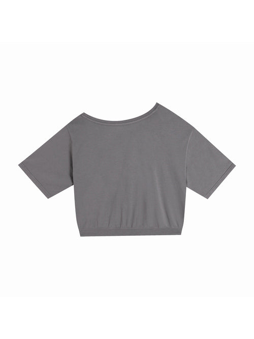 Asymmetric Shoulder Oversized Cotton T-Shirt