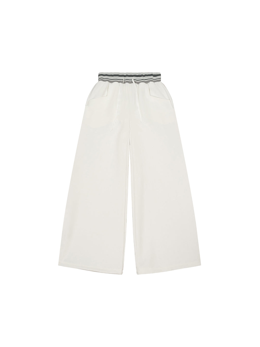 Striped Waist Wide-Leg Pants