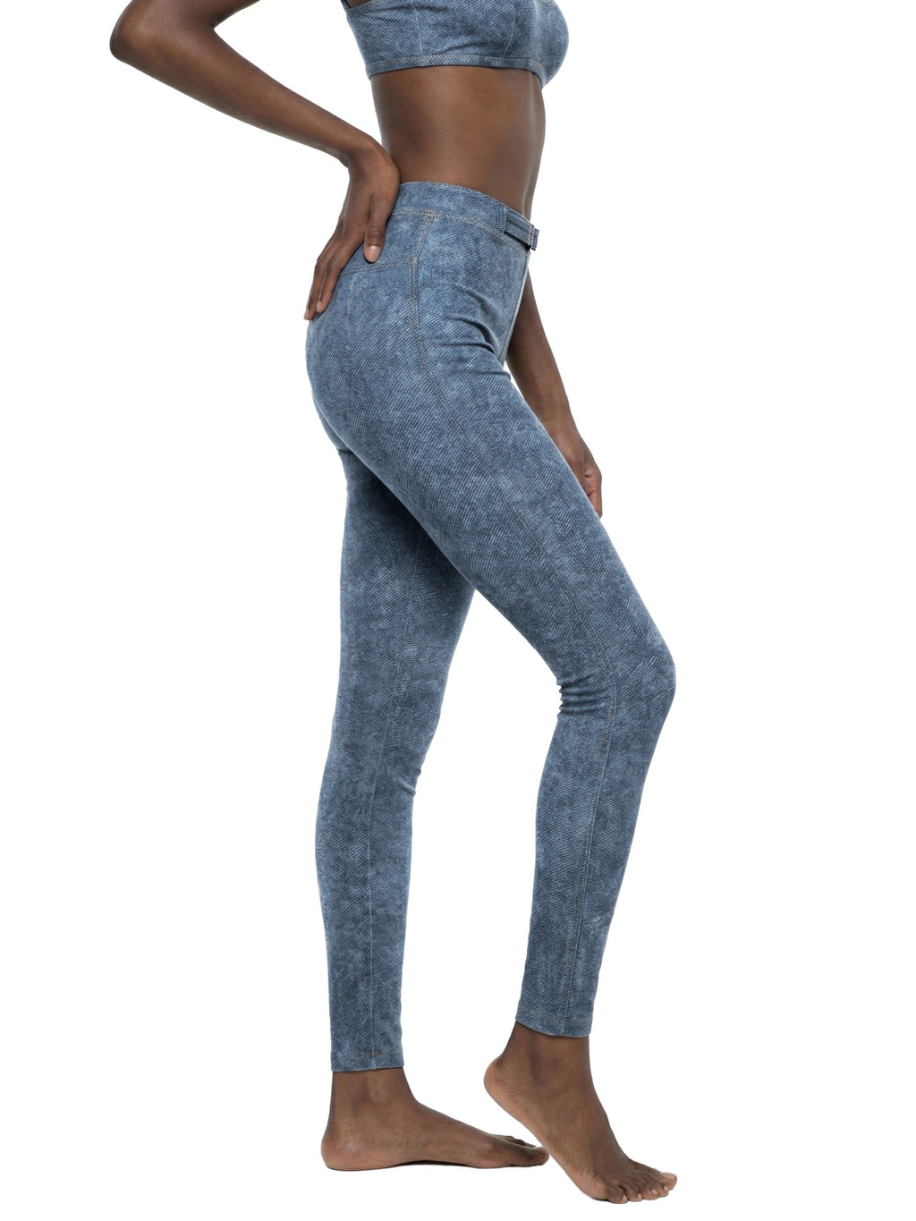 Women's Faux Denim Zip-Fly Leggings