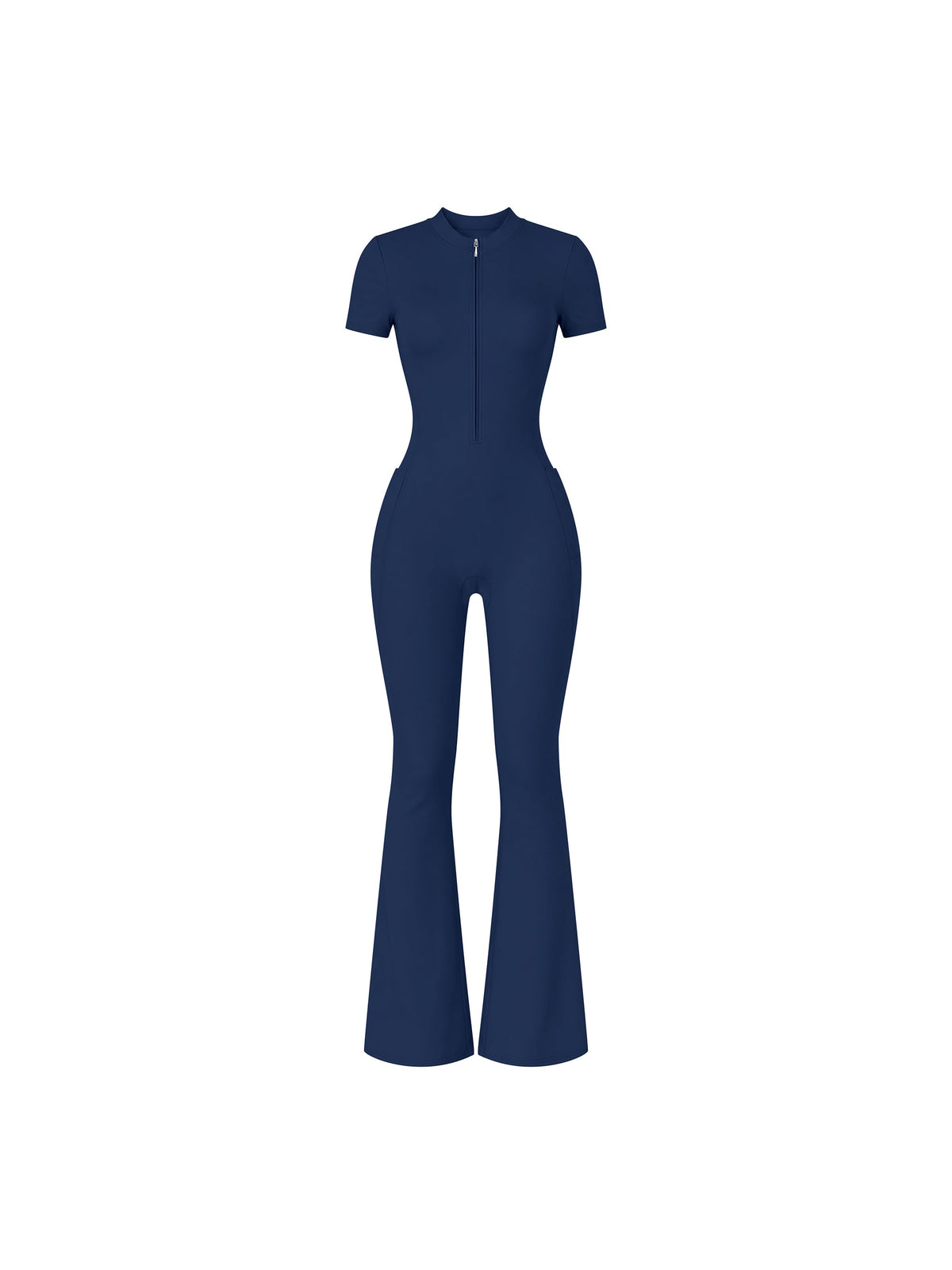 Women’s Tight Flared Leg Quarter-Zip Jumpsuit
