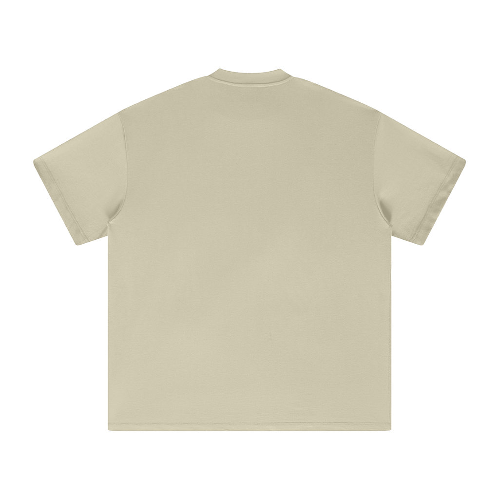 Unisex heavyweight Earth Tone T-shirt in Sand Colour – back product view