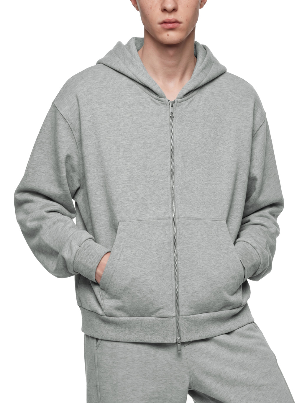 Unisex Drop Shoulder Full Zip Hoodie – product view 1