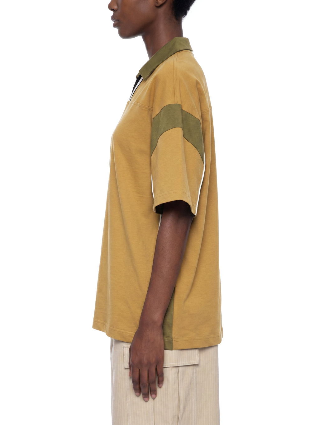 Unisex Boxy Colour Block Polo Shirt