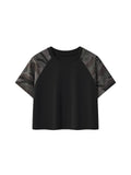 Women’s Camo Raglan Crop T-Shirt