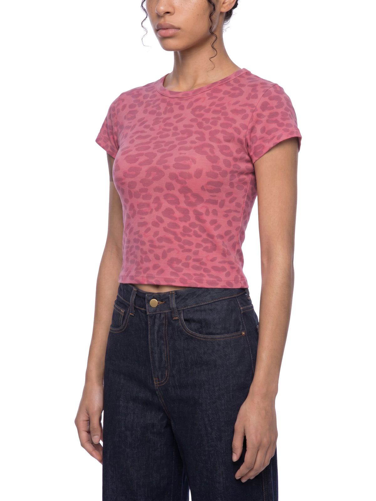Women’s Leopard Print Crop T-Shirt