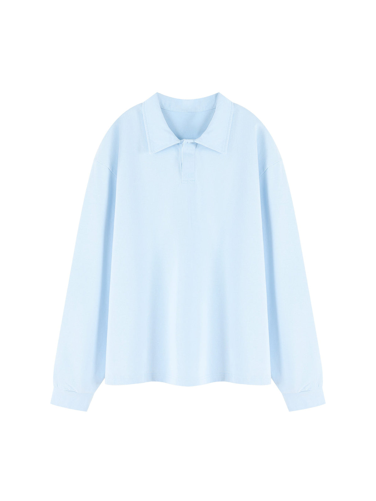 Unisex Loose Long Sleeve Polo Shirt