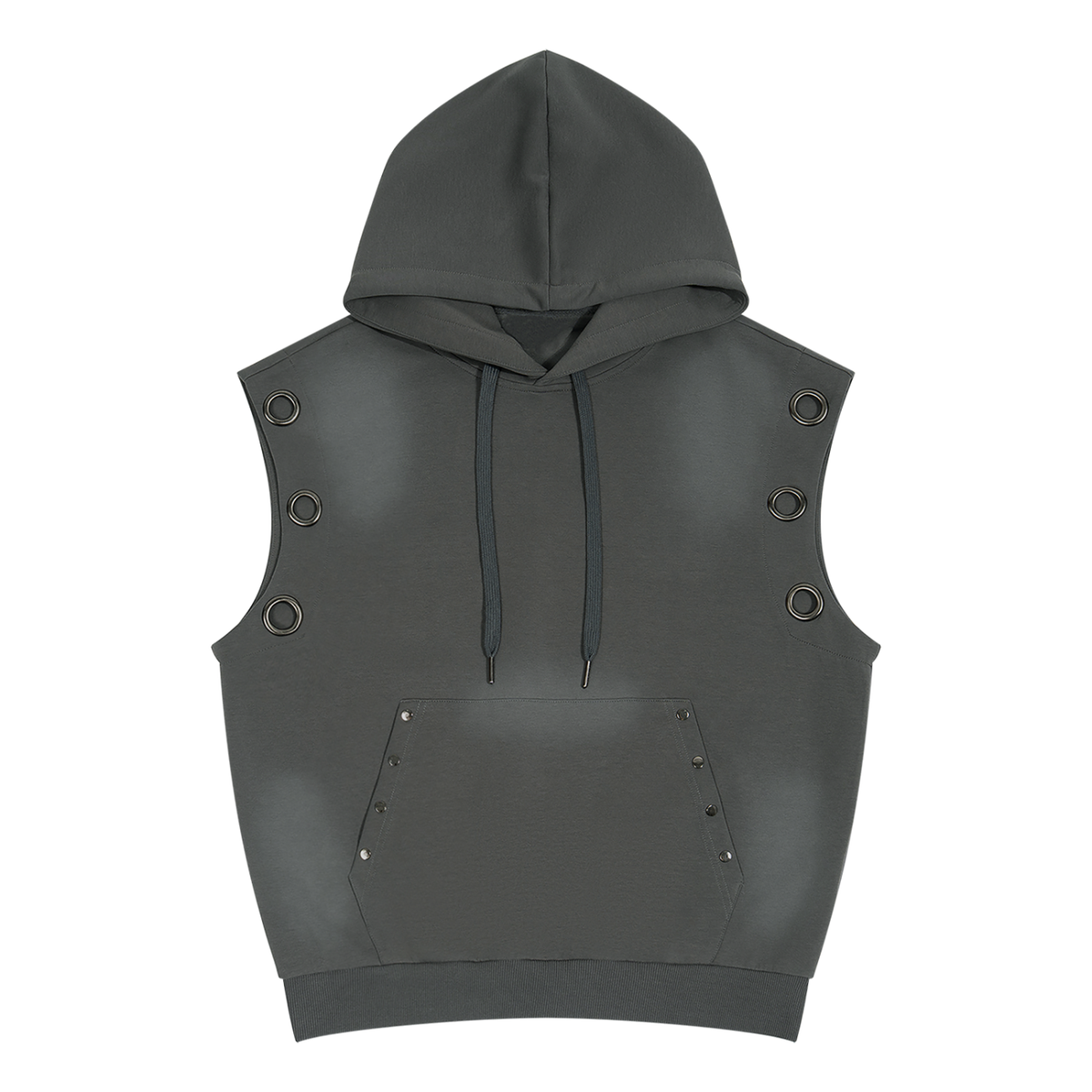 Vintage-Wash Sun-Fade Sleeveless Hoodie