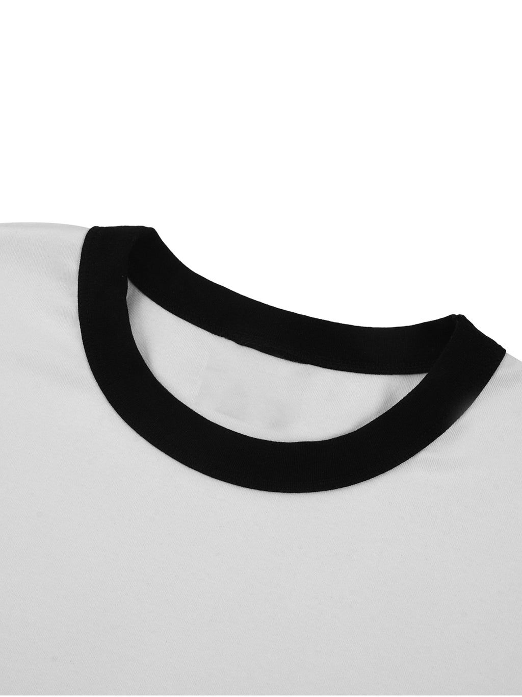 Unisex Contrast-Edge Ribbed Crewneck T-Shirt gallery view