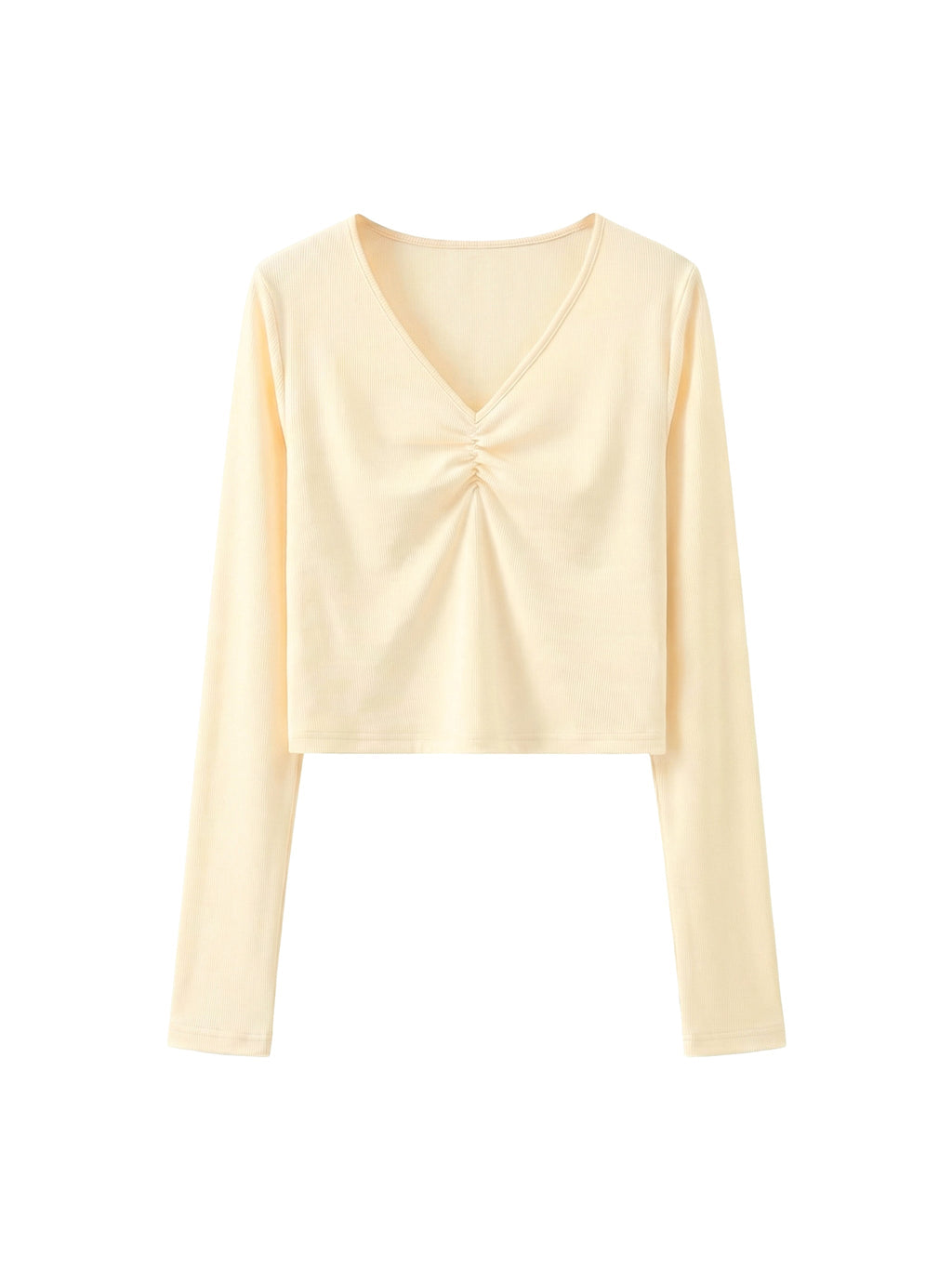 Women's Ruched Long Sleeve Crop T-Shirt
