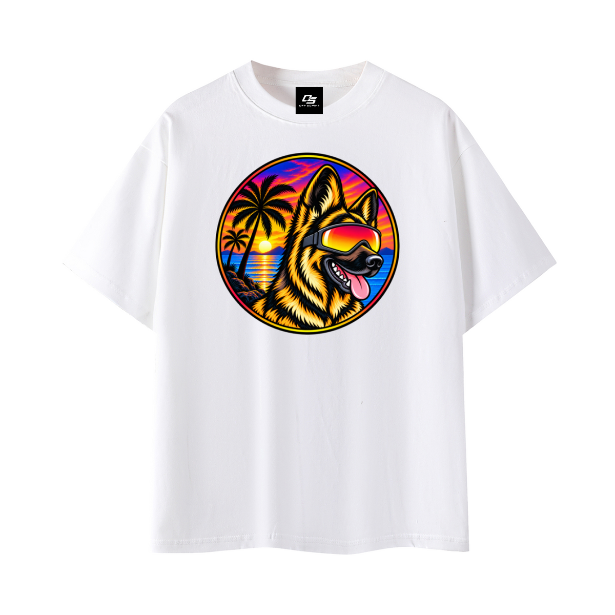 German Shepherd Sunset Graphic T-Shirt