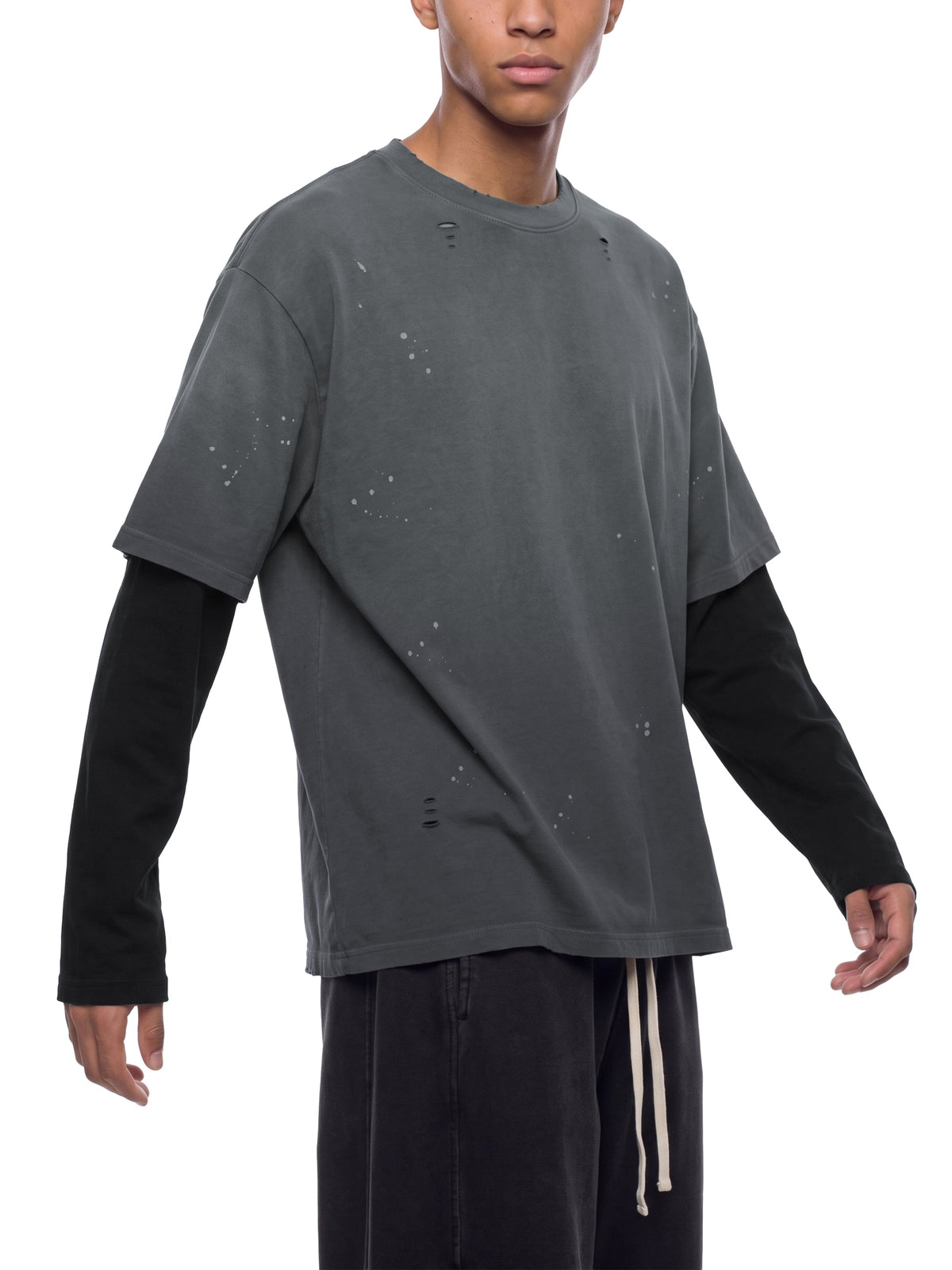 Unisex Vintage Wash Distressed Layer T-Shirt