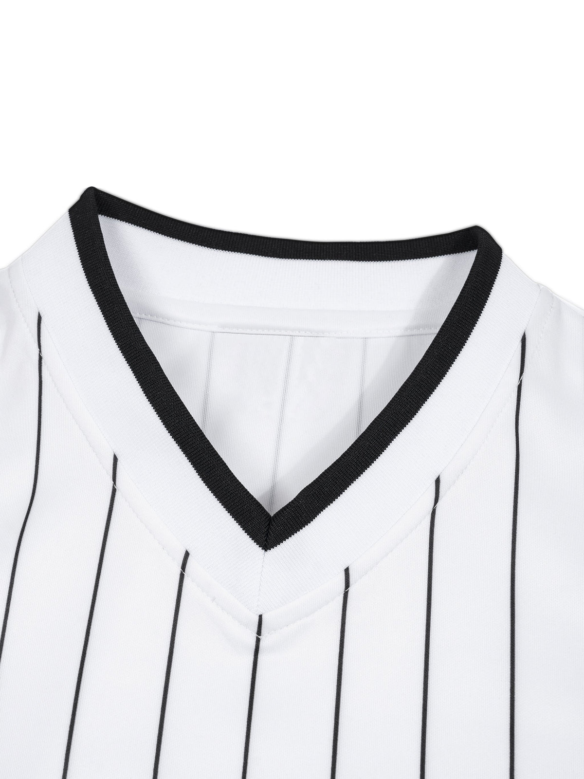 Unisex Striped Loose V-Neck T-Shirt