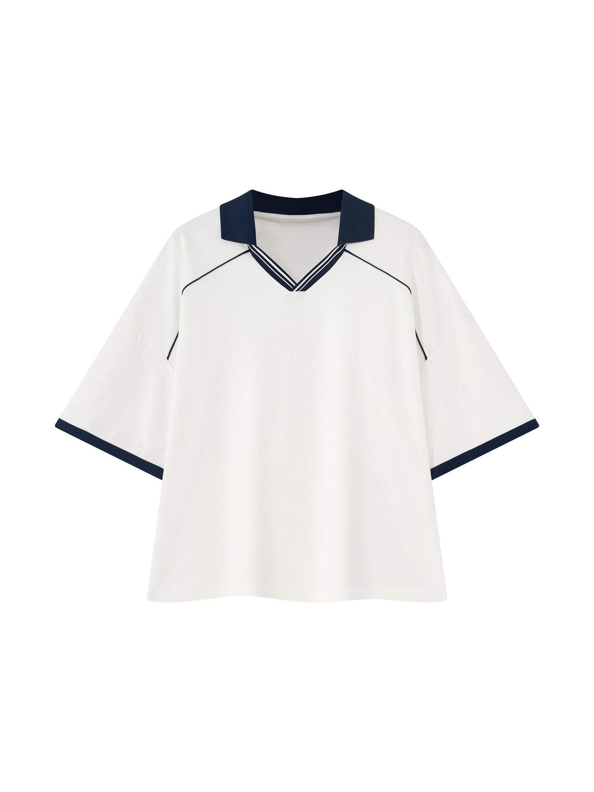Unisex Collared Piping Boxy Soccer Jersey
