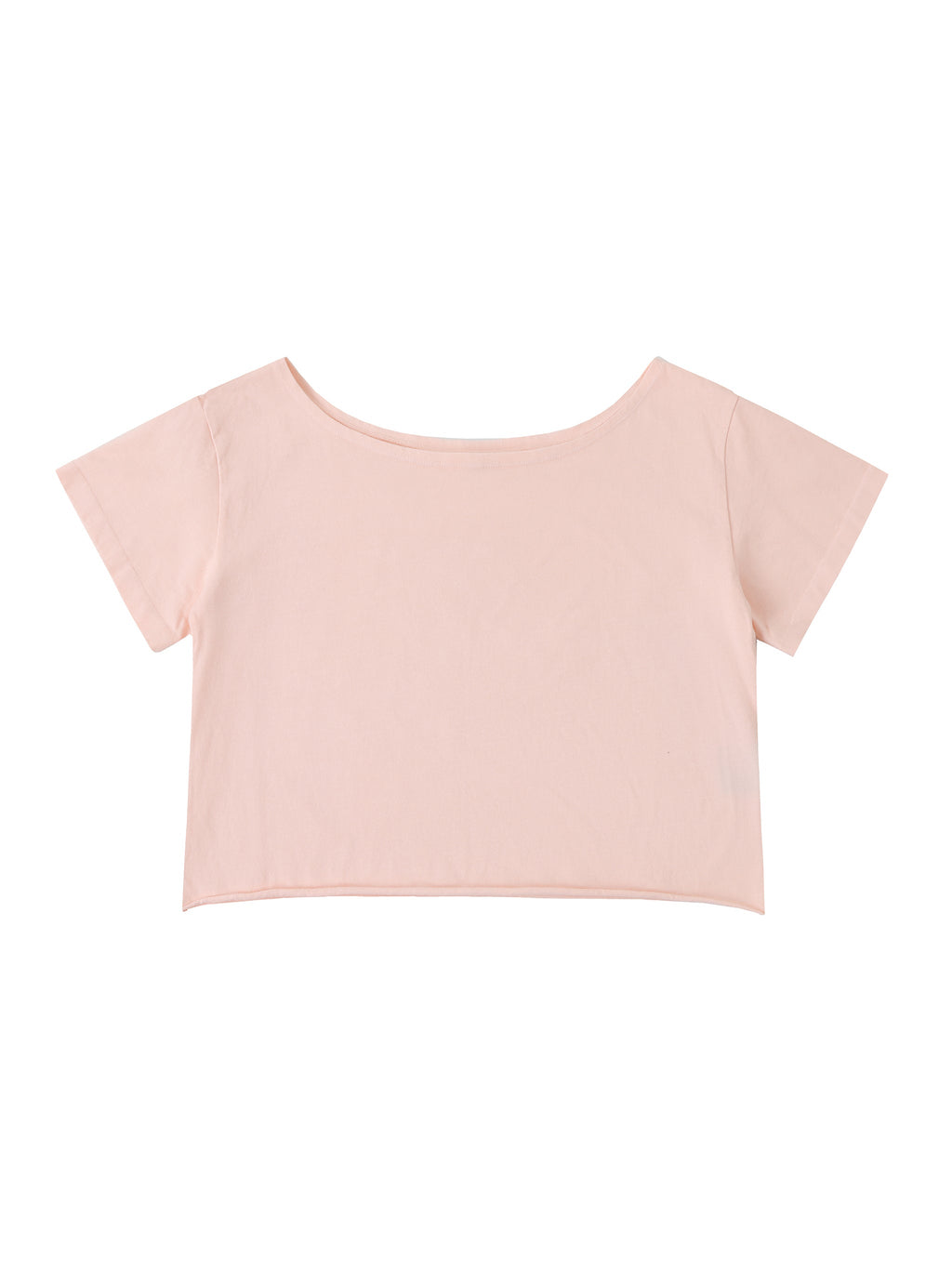 Off-Shoulder Rolled Hem Cotton T-Shirt