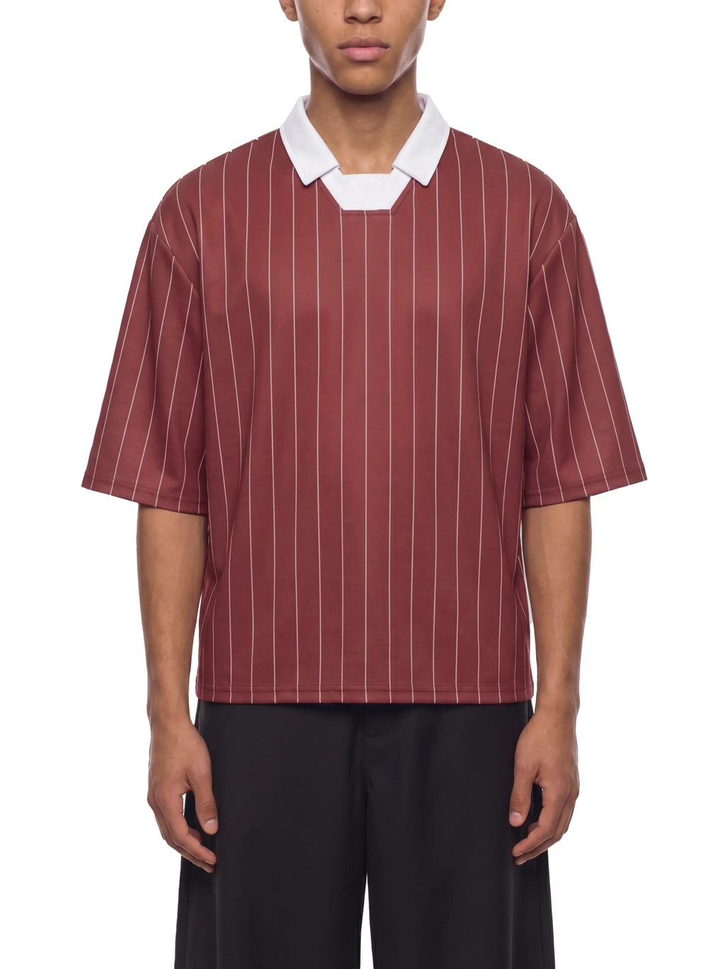 Unisex Pinstripe Collared Soccer Jersey