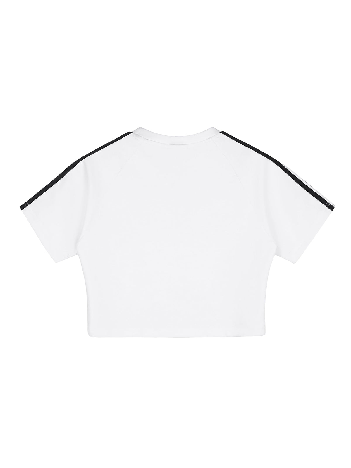 White Women’s Taped Cooling Performance Crop Top back view