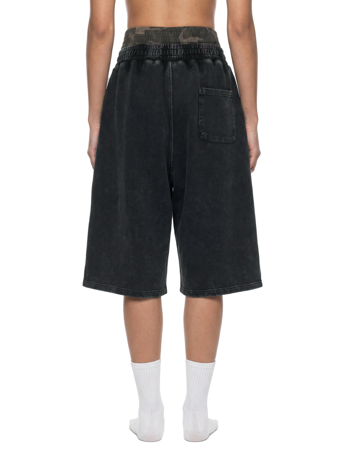 Unisex Vintage Wash Distressed Wide-Leg Shorts