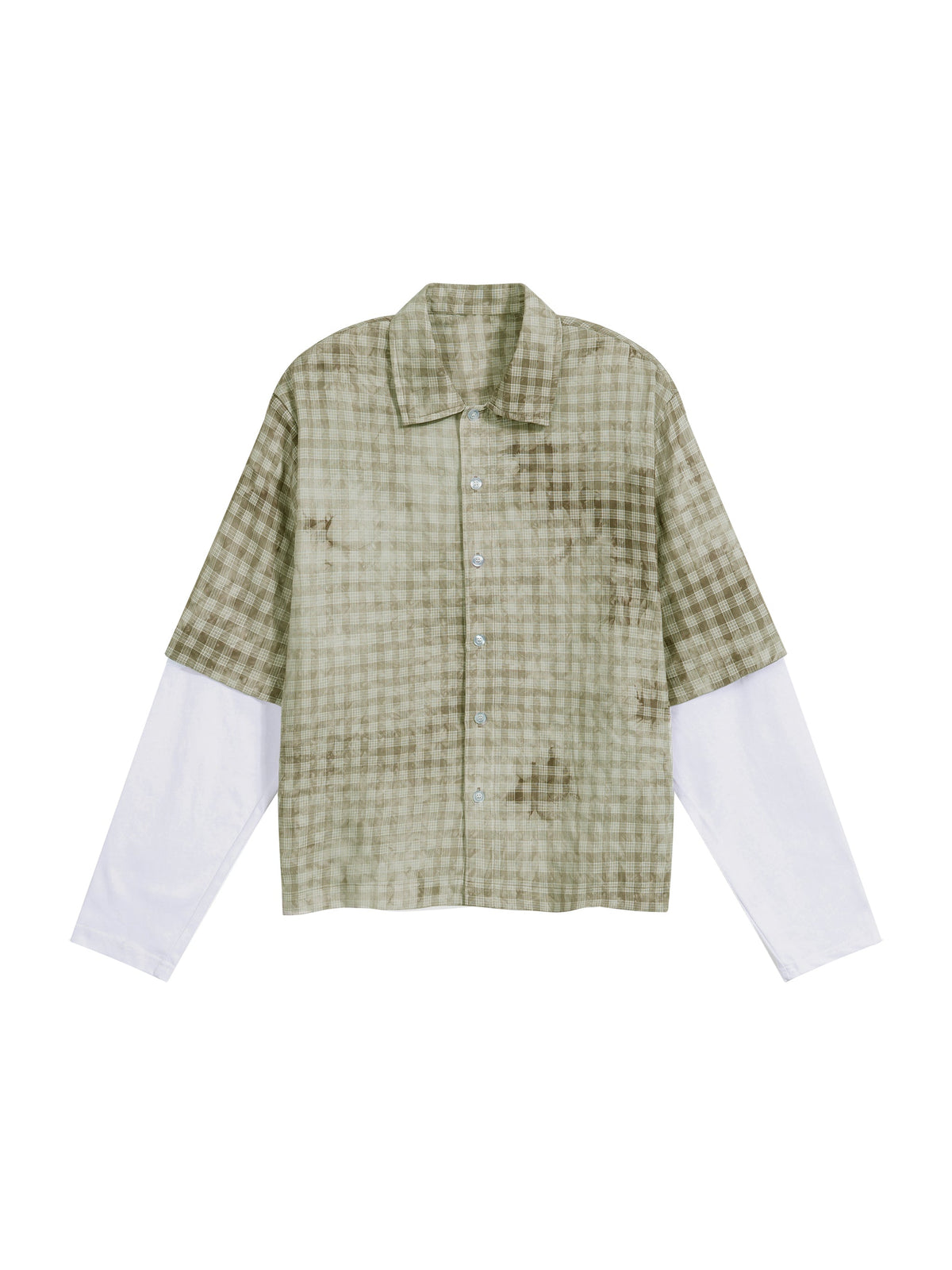 Unisex Vintage Wash Plaid Short Sleeve Shirt