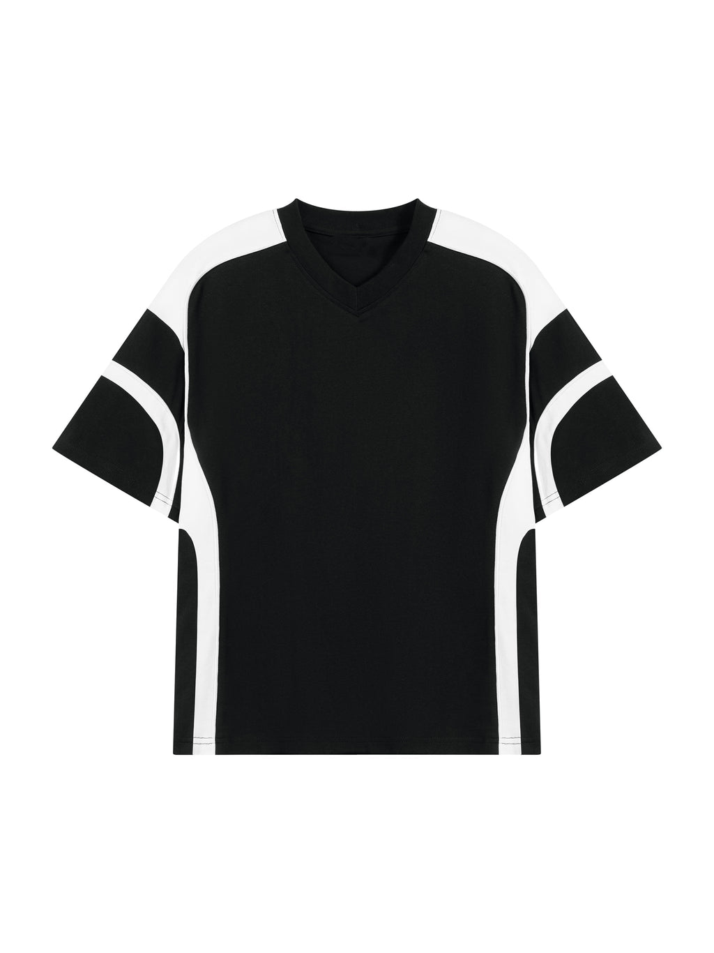 Unisex Colour Block V-Neck T-Shirt