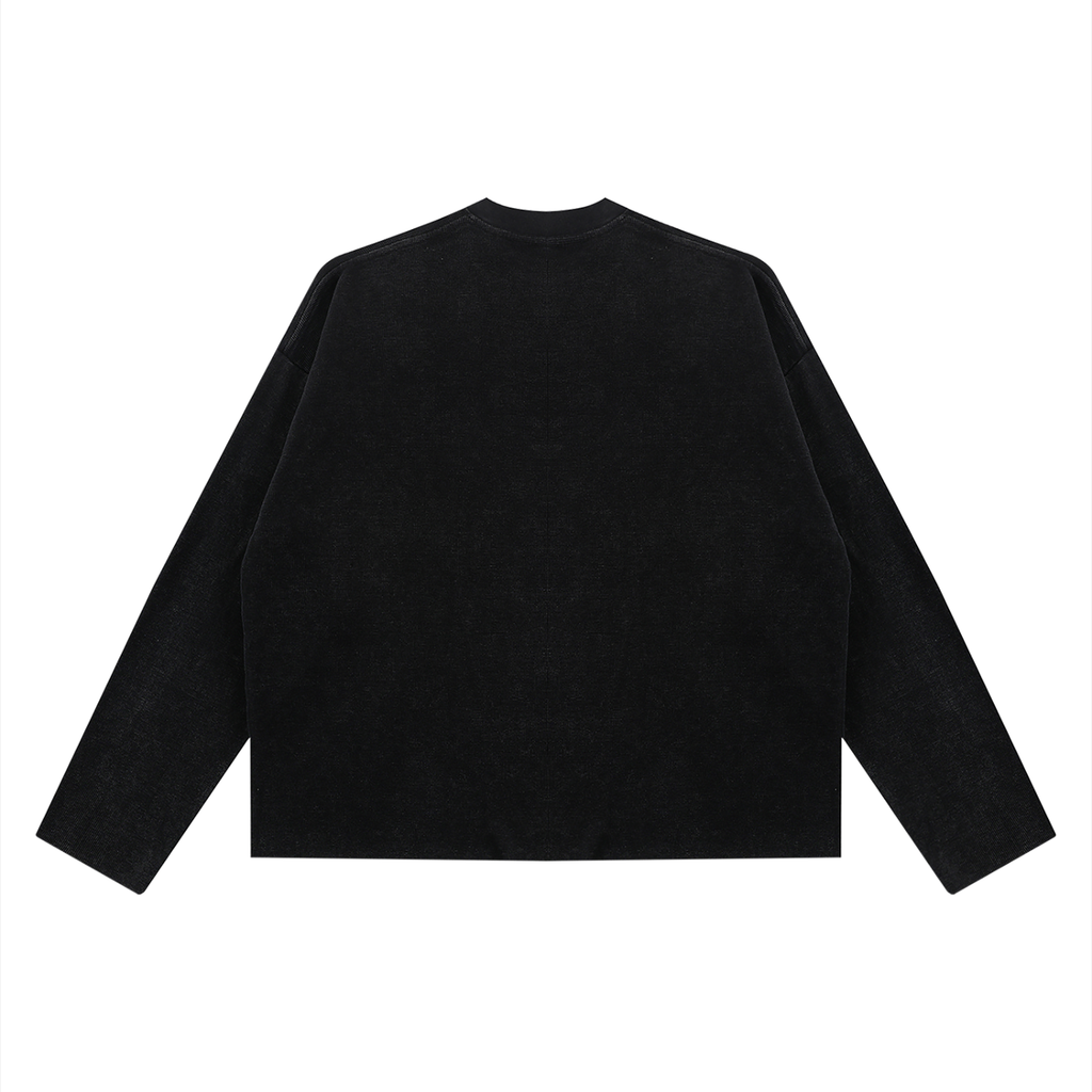 Unisex Vintage Wash Boxy Waffle Raw Edge T-Shirt