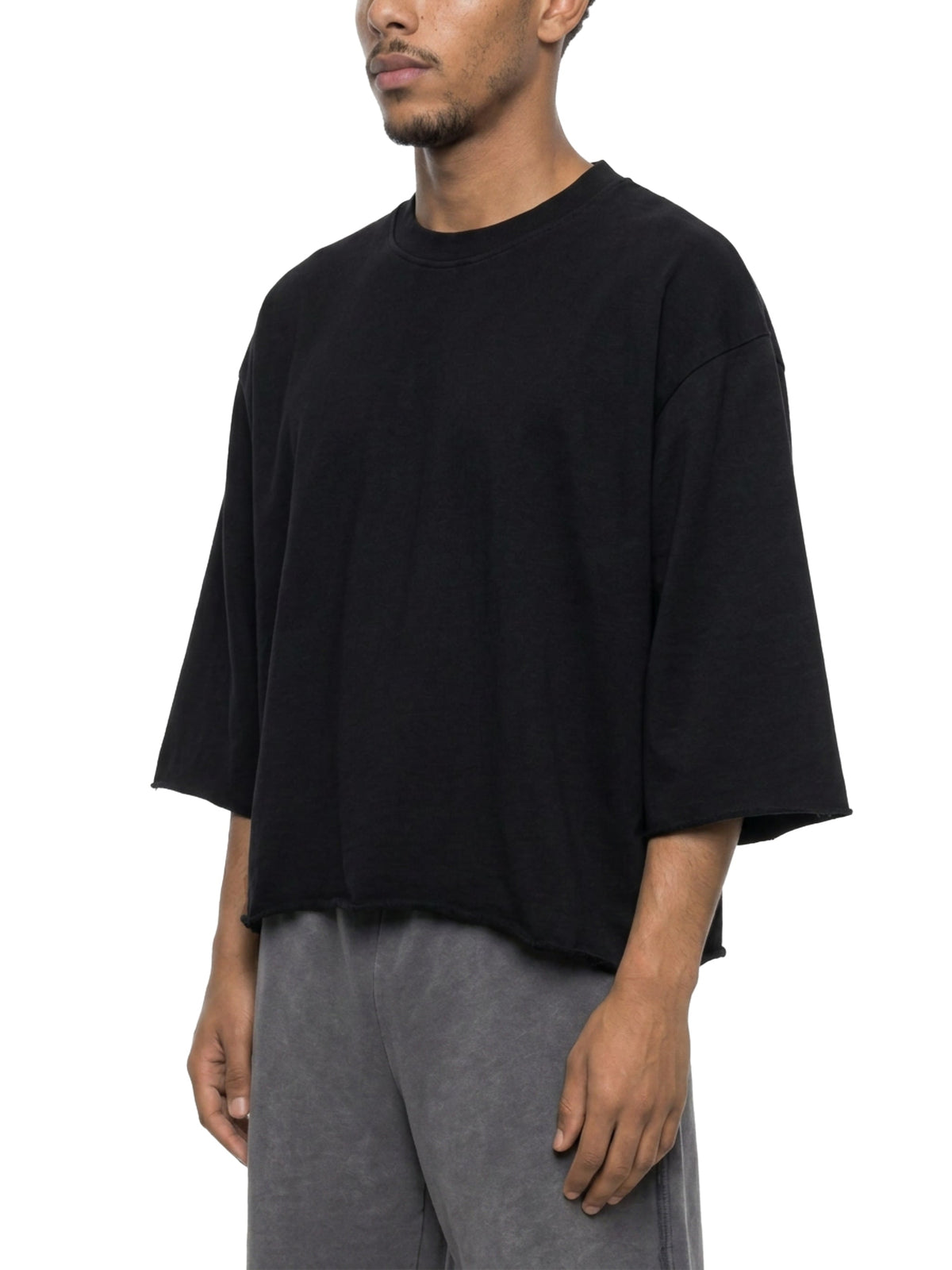 Unisex Mineral Wash Raw Hem Boxy T-Shirt