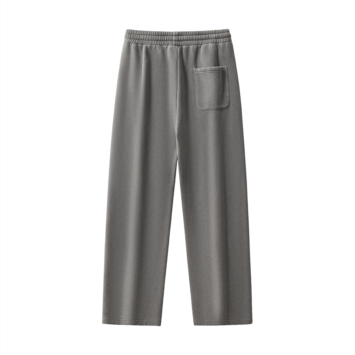 Unisex Frayed Enzyme-Washed Fleece Sweatpants – Dark Grey back view