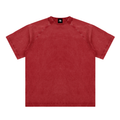 Red Unisex vintage-washed raglan cotton T-shirt front view