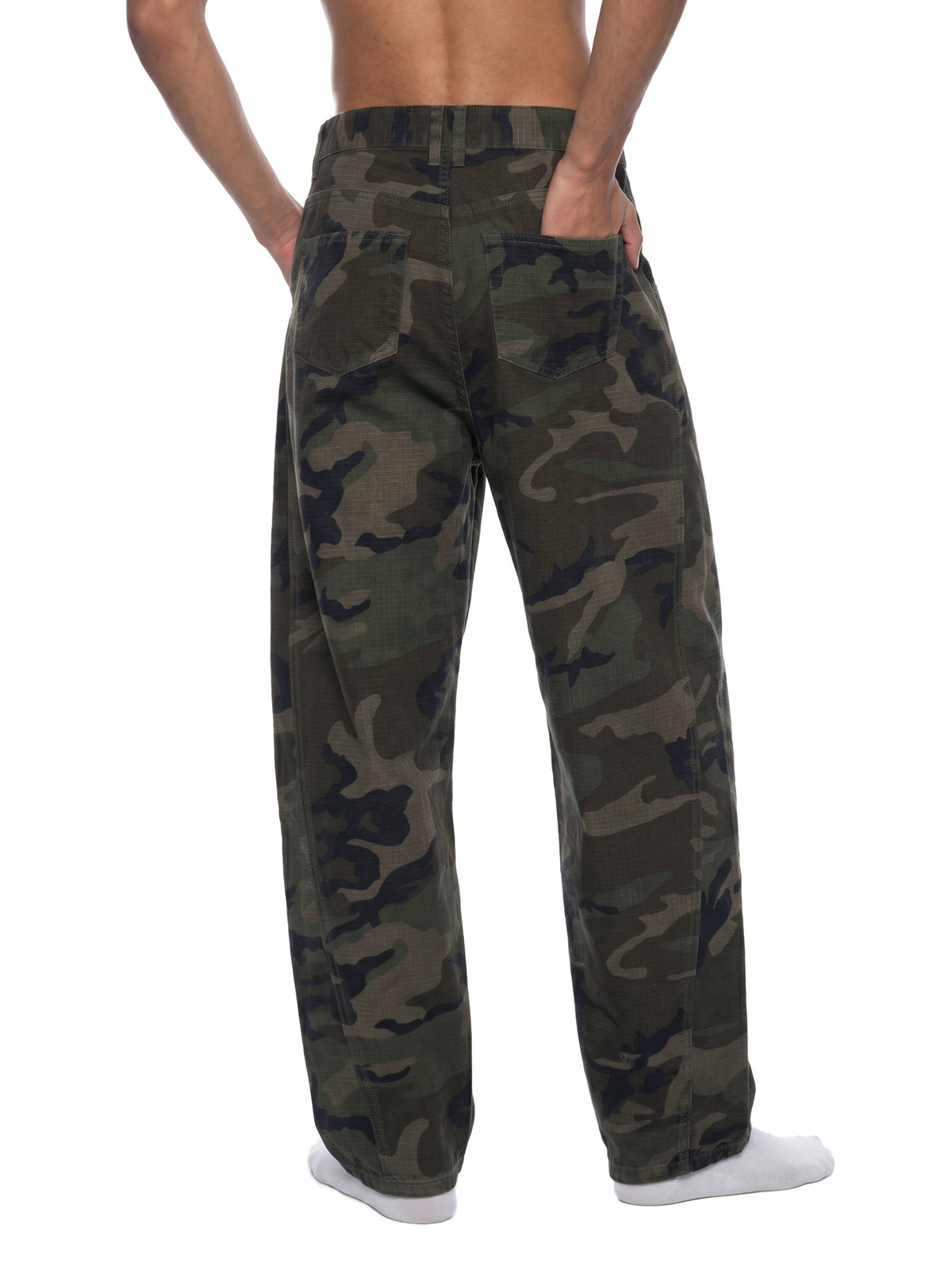 Men’s Camo Barrel Leg Cargo Pants