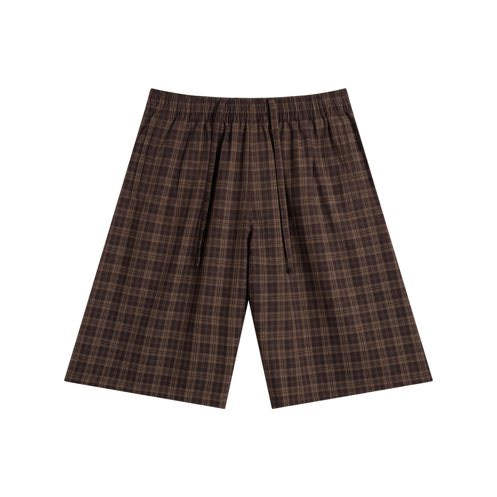 Unisex Plaid Wide-Leg Shorts