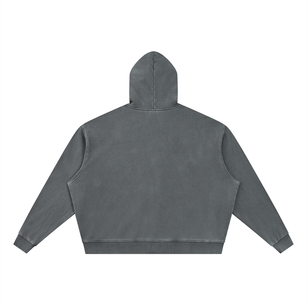 Unisex Vintage Wash Full Zip Boxy Hoodie