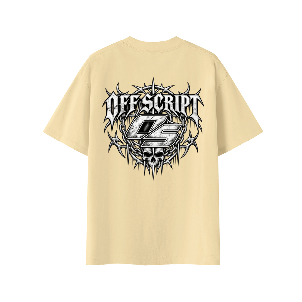 Off Script Gothic Skull Vintage Wash Distressed T-Shirt