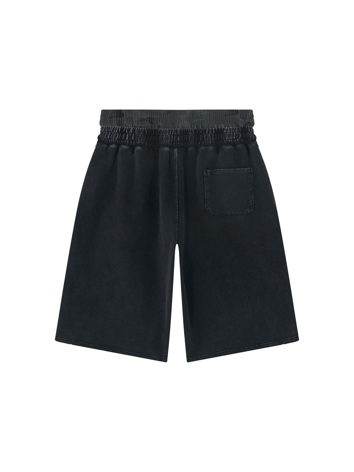 Unisex Vintage Wash Distressed Wide-Leg Shorts