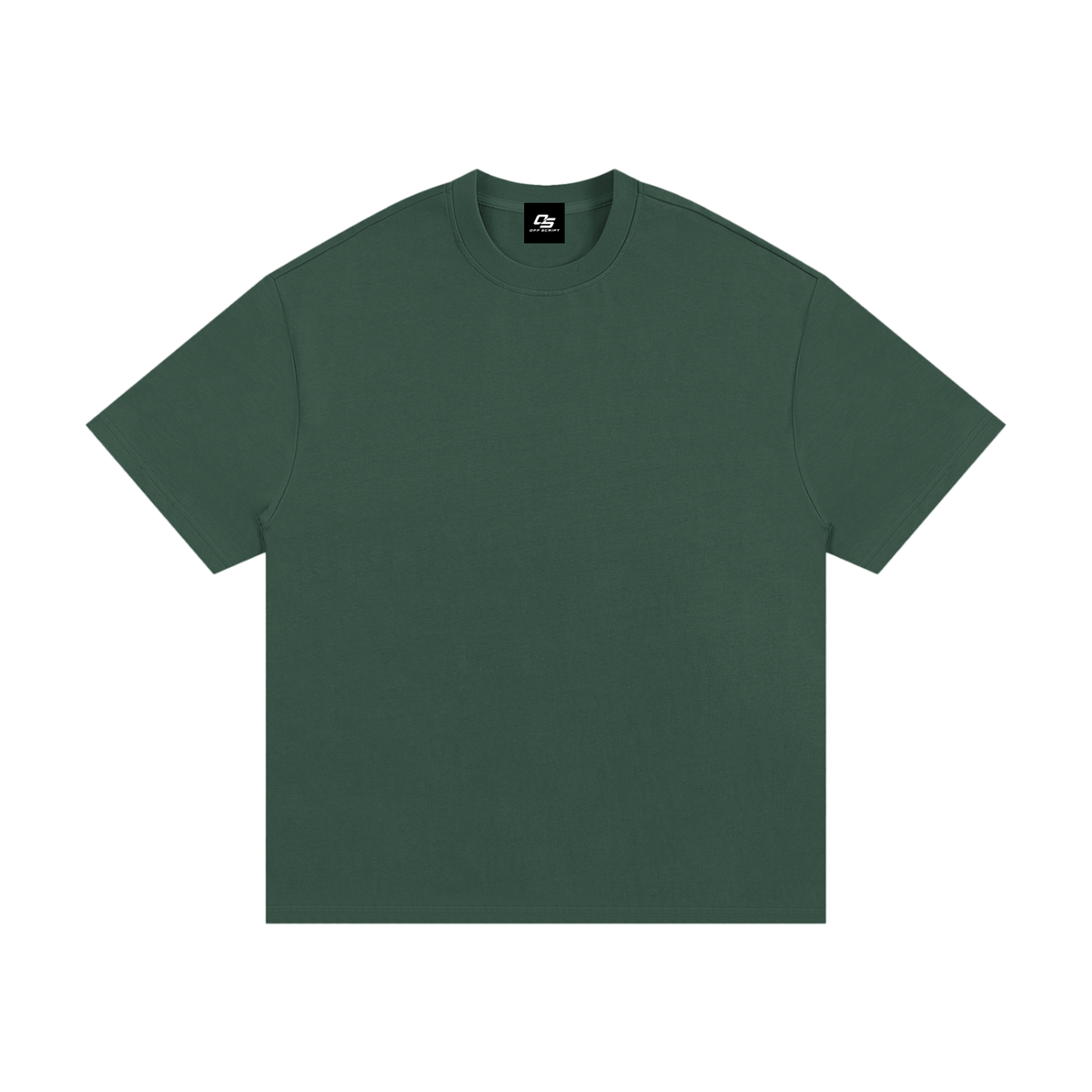 Dark Green Essential Heavyweight Cotton T-Shirt front view