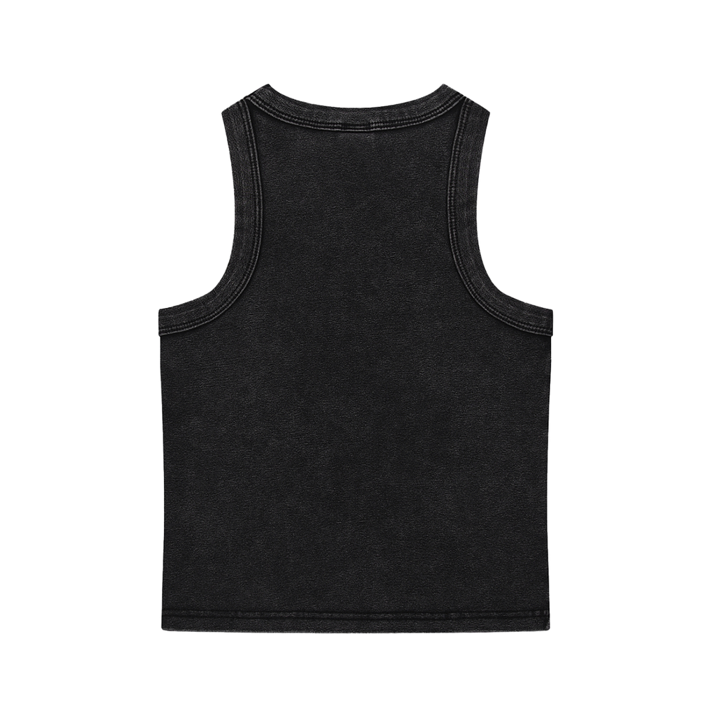 Celestial Butterfly Snow-Washed Women’s Tank Top - Black back