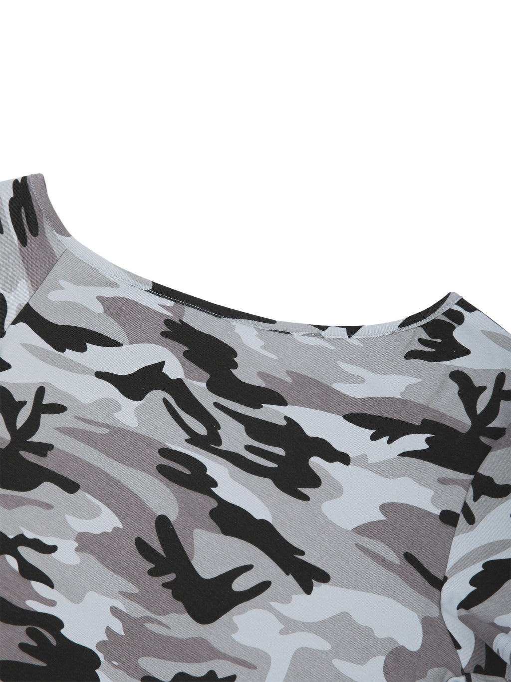 Women's Camo Off-Shoulder Crop T-Shirt