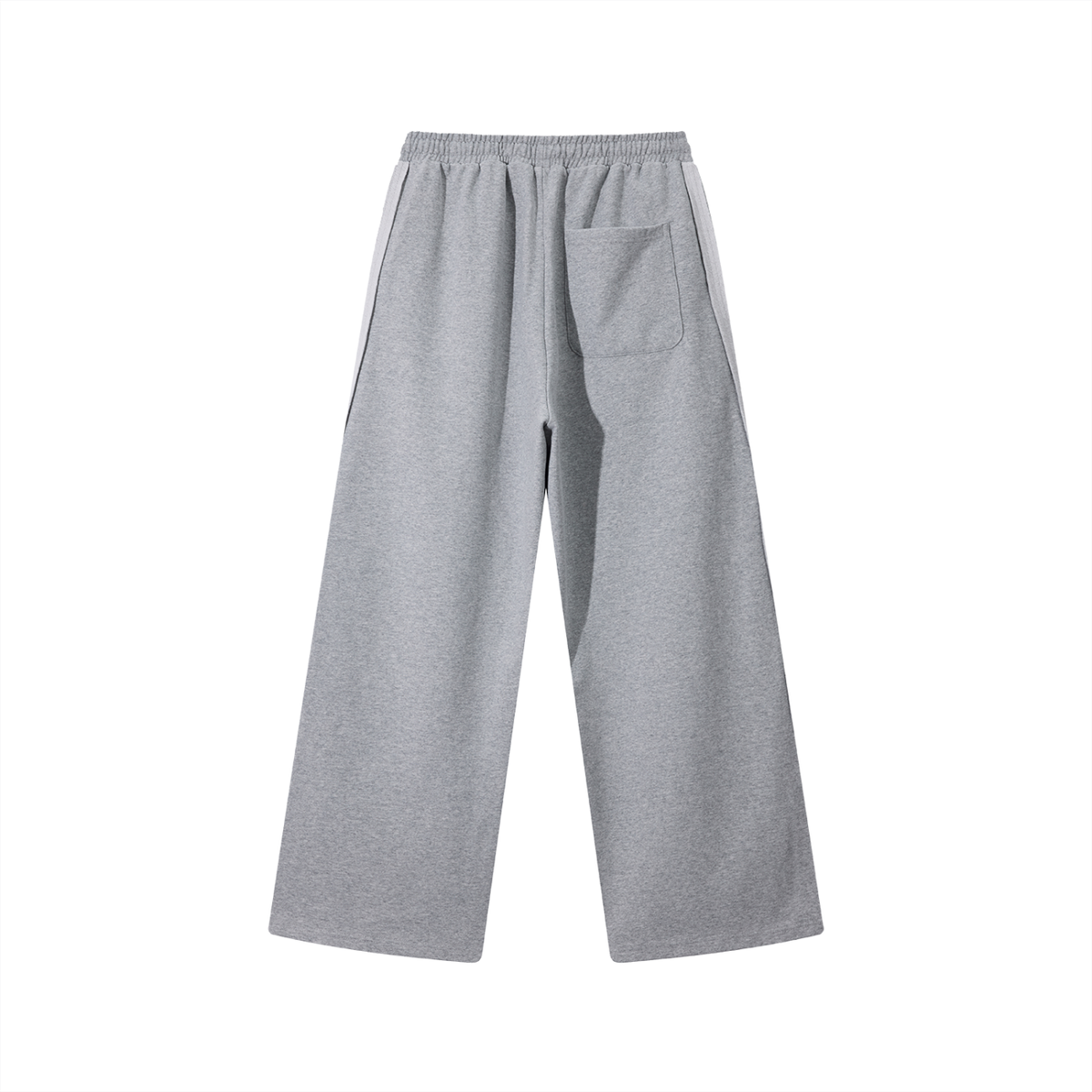 Unisex Contrast-Tape Straight-Leg Sweatpants – Flower Grey back view
