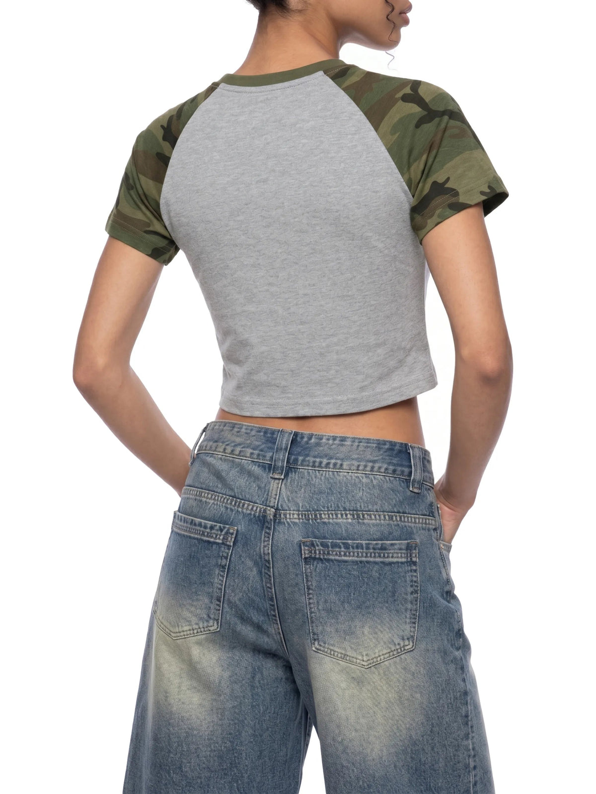 Women’s Camo Raglan Crop T-Shirt