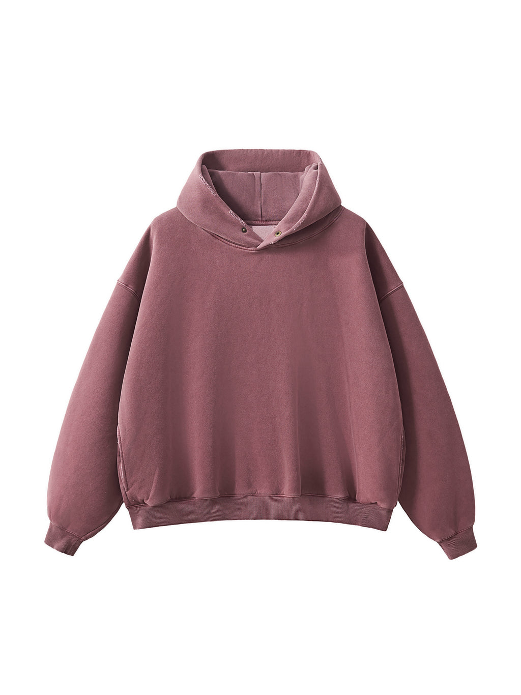 Frayed Enzyme Washed Fleece Hoodie