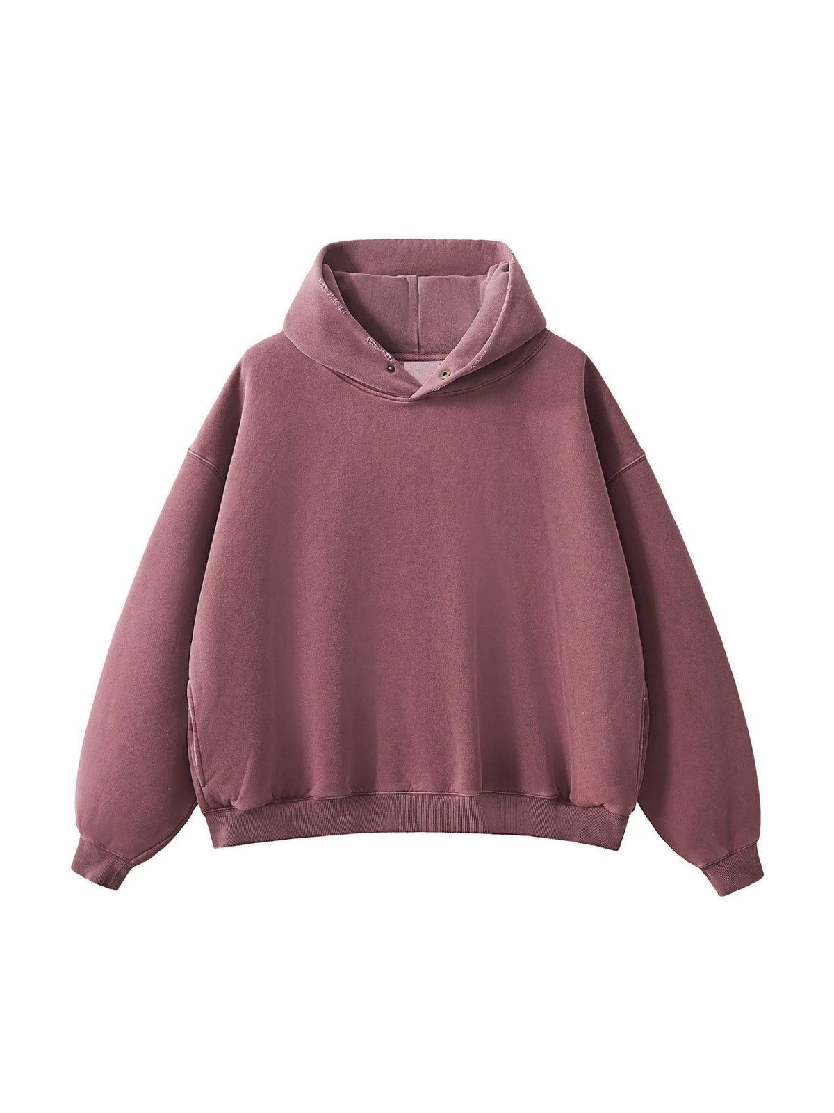 Frayed Enzyme Washed Fleece Hoodie