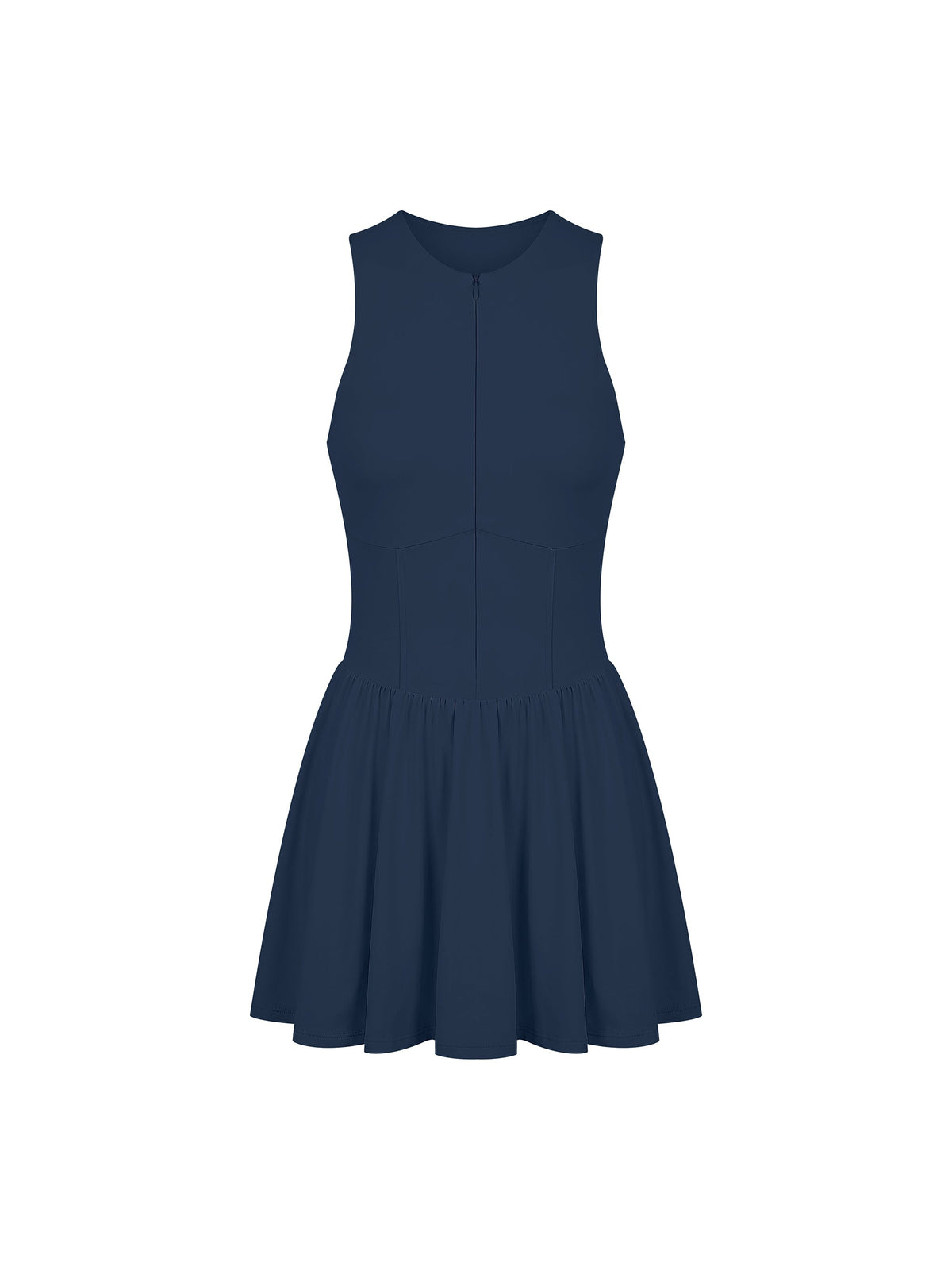 Women’s Ruched Sleeveless Full-Zip Dress