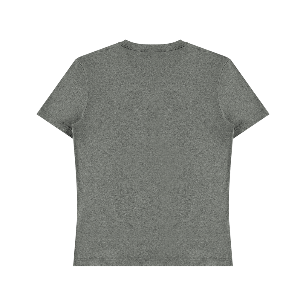 Flower Gray Unisex Heavyweight Cotton T-Shirt back product view