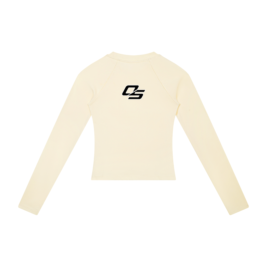 Sunset Cat Heart Women's Raglan Long Sleeve Crop T-Shirt