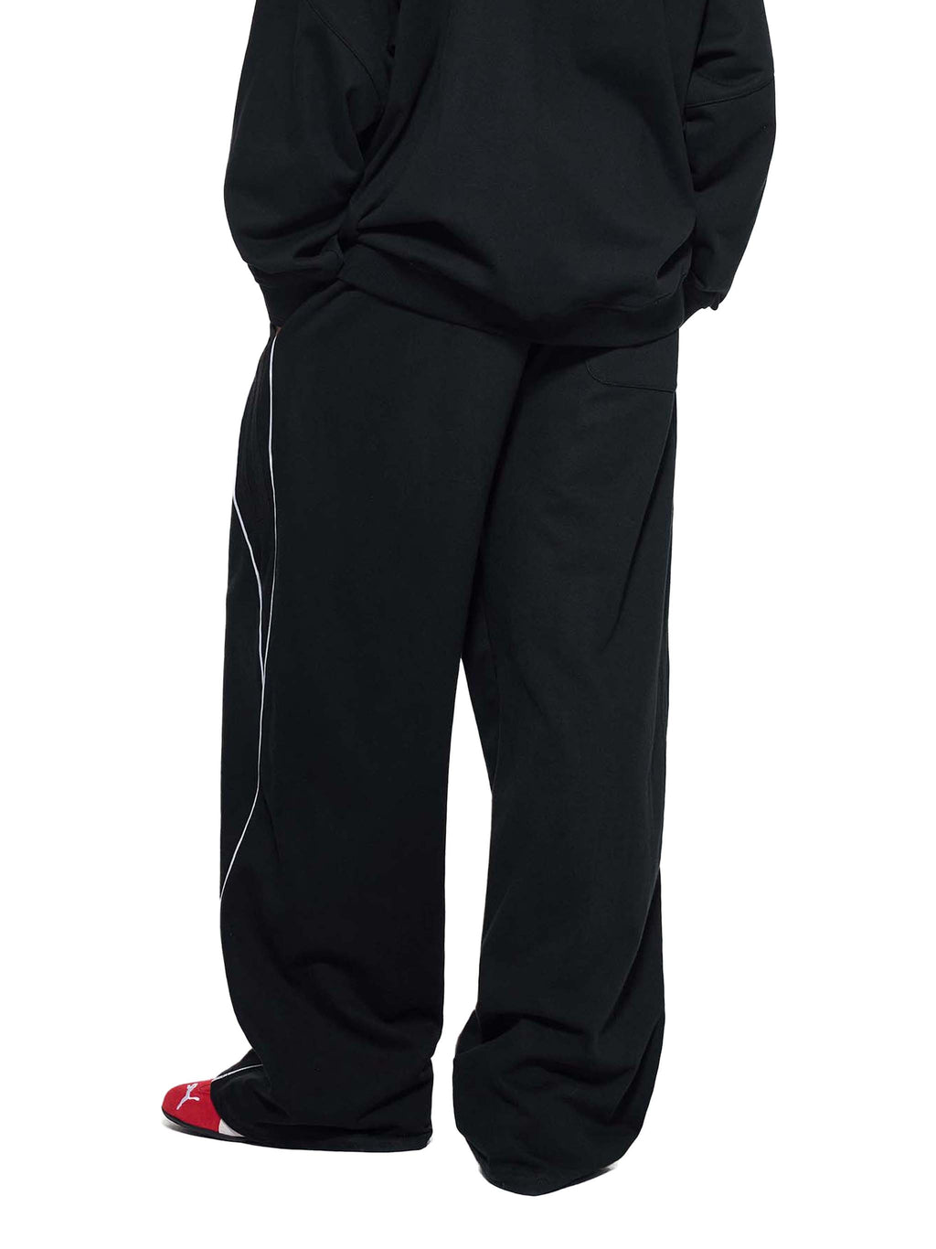 Reflective Stripe Straight-Leg Sweatpants