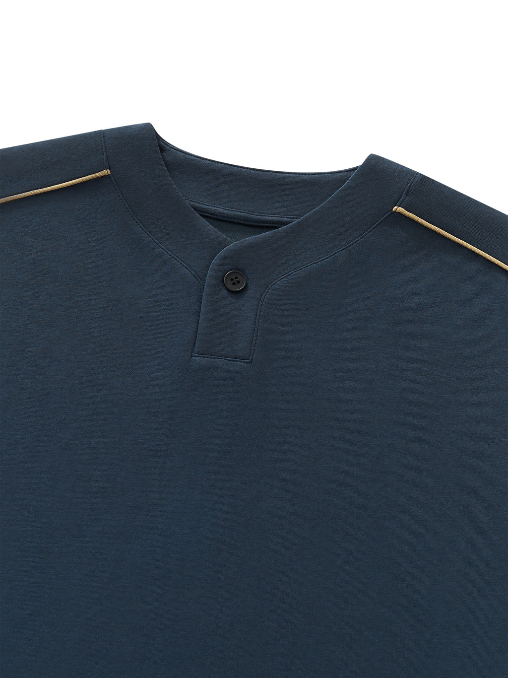 Unisex Oversized Piping Henley T-Shirt