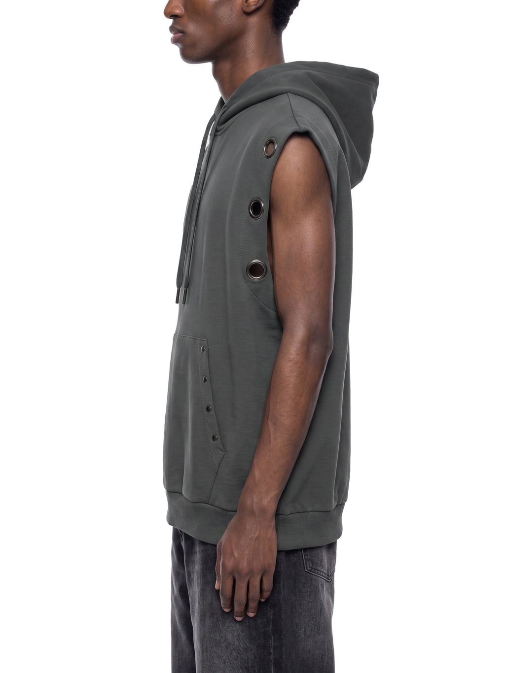 Vintage-Wash Sun-Fade Sleeveless Hoodie