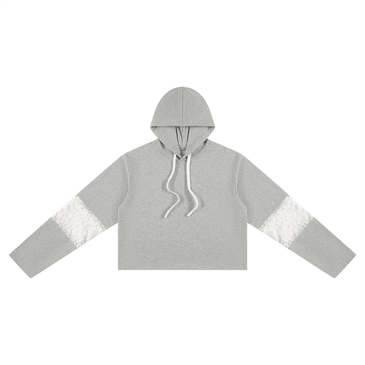 Women’s Cropped Lace-Panel Hoodie