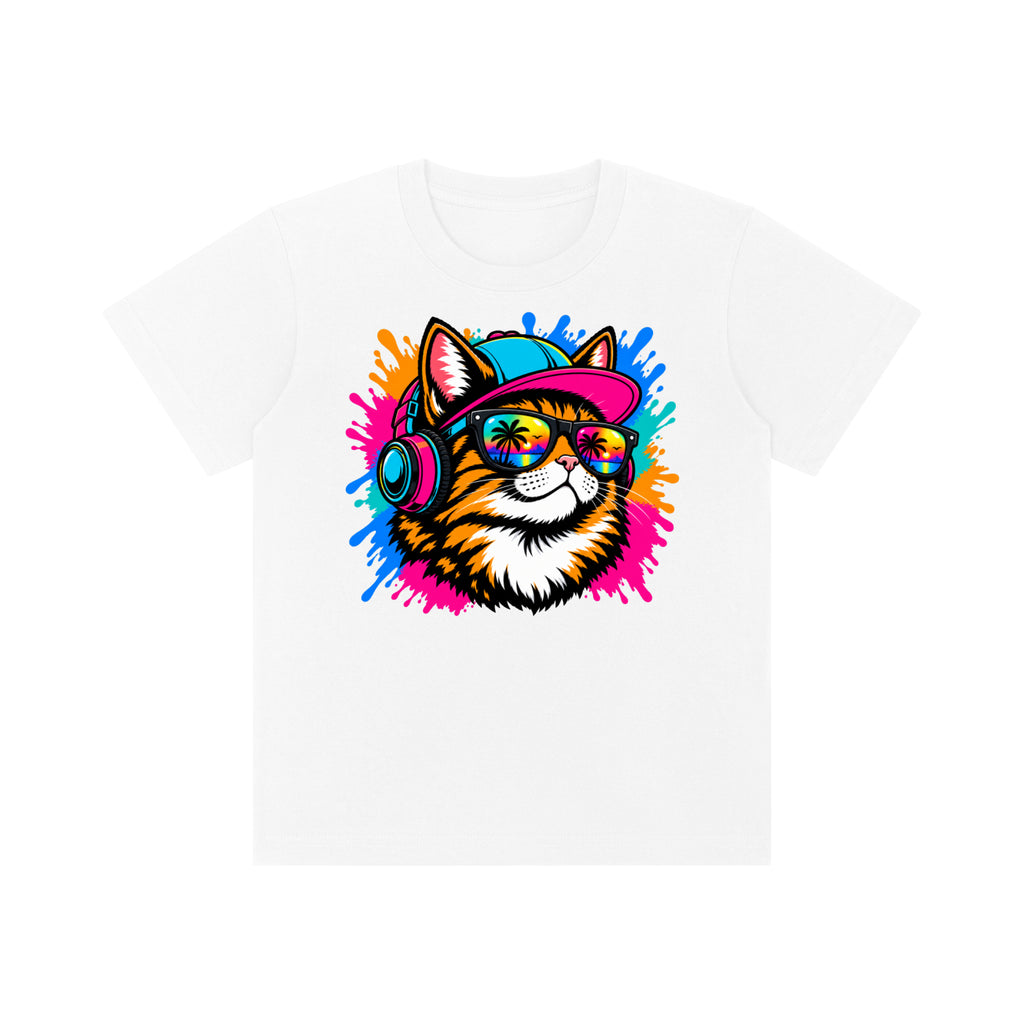 DJ Cat Kids' Crewneck Short-Sleeve T-Shirt