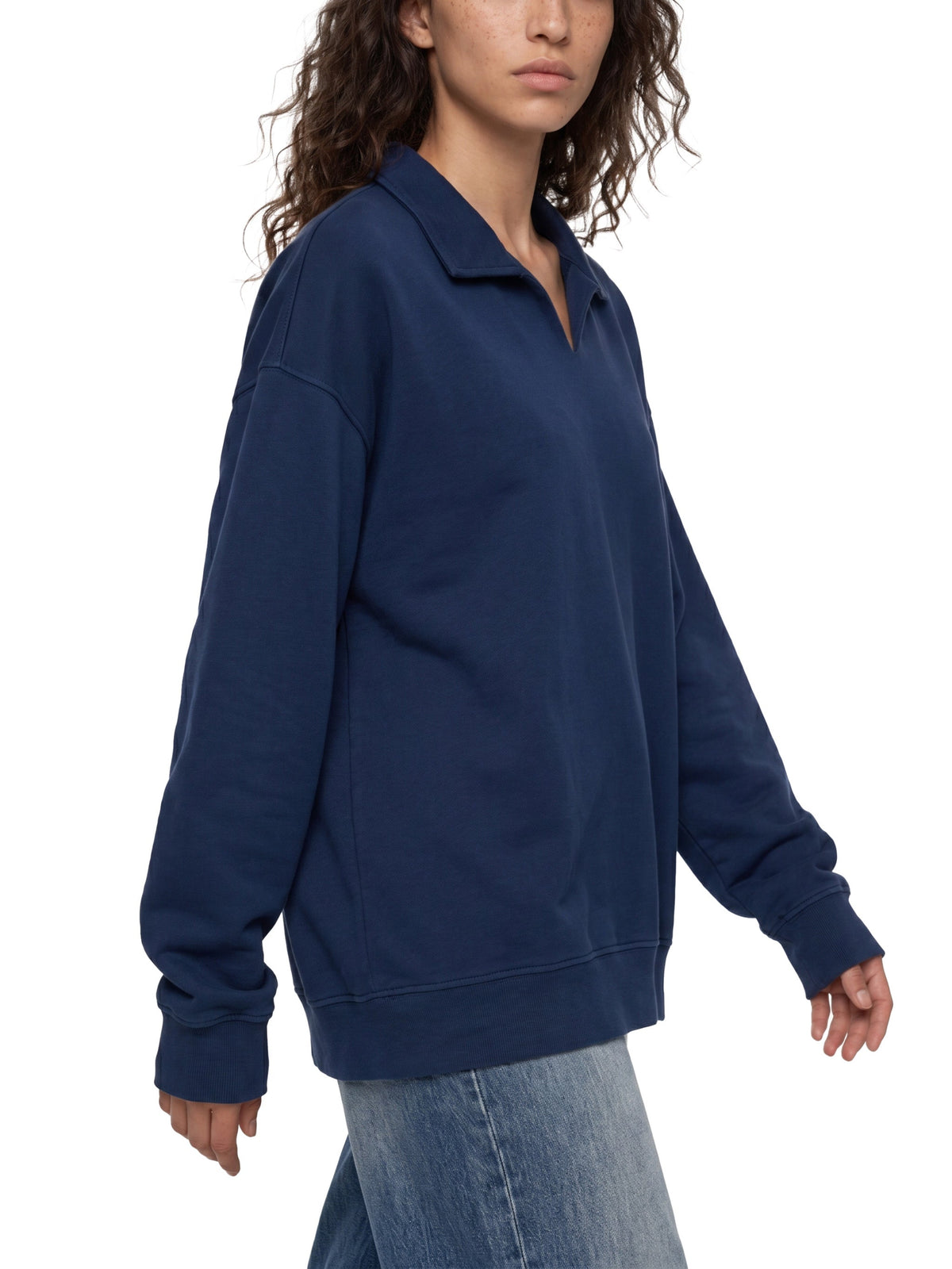 Unisex Vintage Wash Collared Sweatshirt